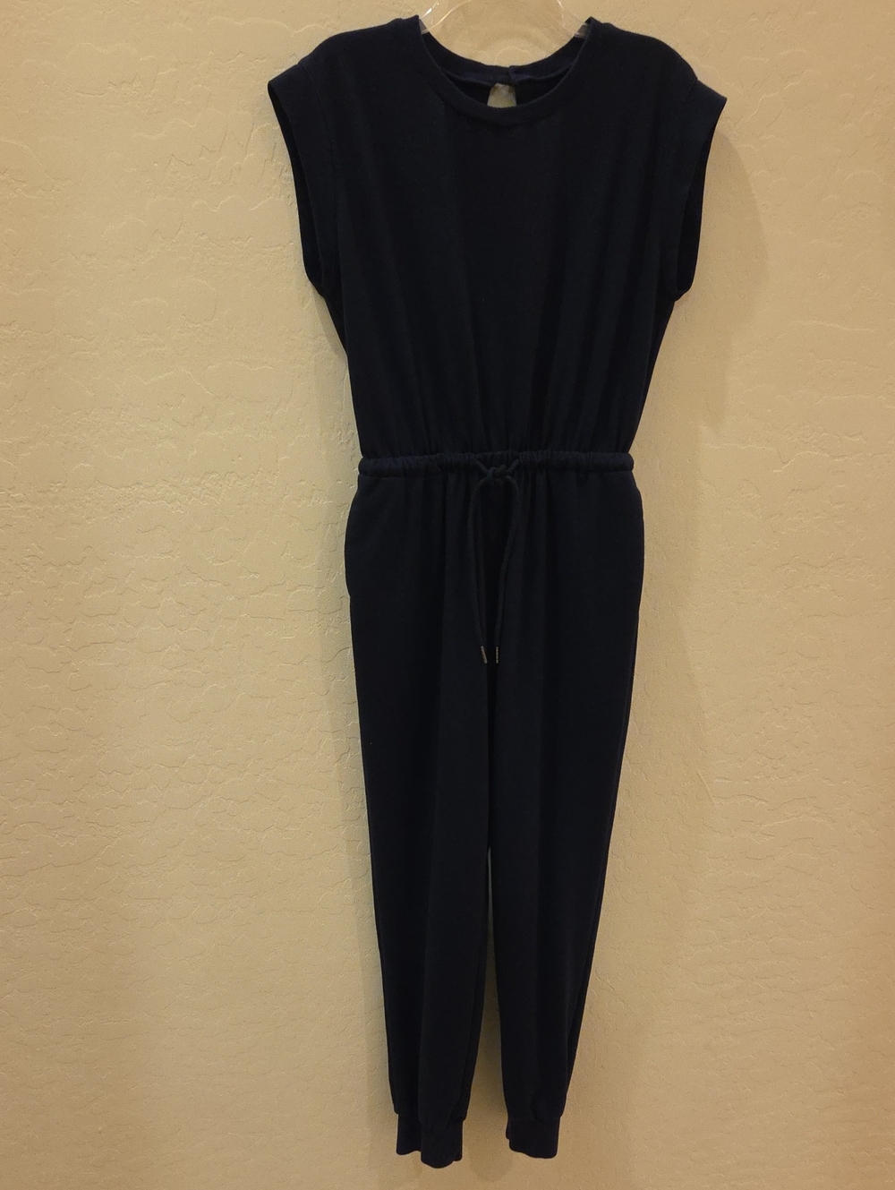 Wide-Leg Jumpsuit Navy Sleeveless